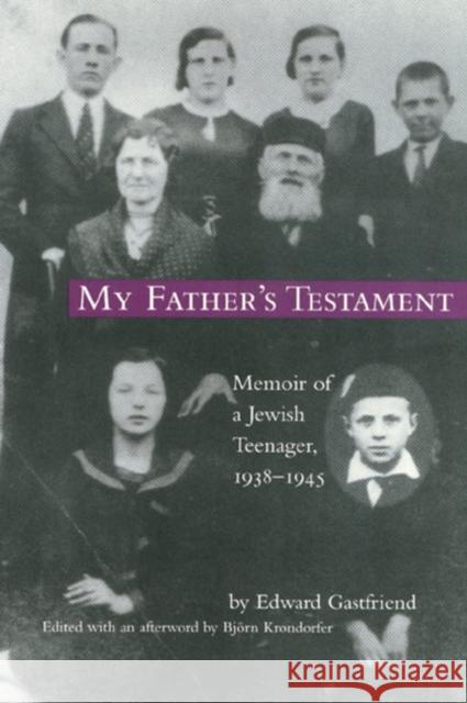 My Fathers Testament Edward Gastfriend Bjorn Krondorfer Bjorn Krondorfer 9781566397353 Temple University Press