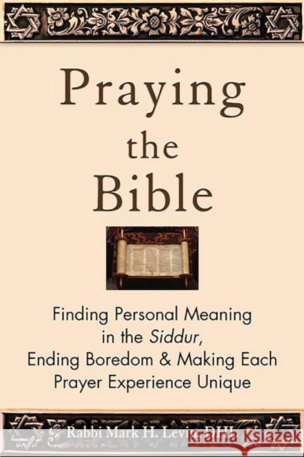 Praying the Bible: Finding Personal Meaning in the Siddur, Ending Boredom & Making Each Prayer Experience Unique Rabbi Mark H. Levin 9781580238694 Jewish Lights Publishing