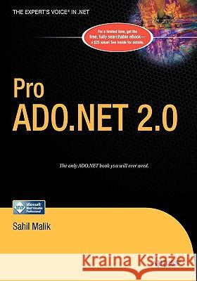 Pro ADO.NET 2.0 Sahil Malik 9781590595121 Apress