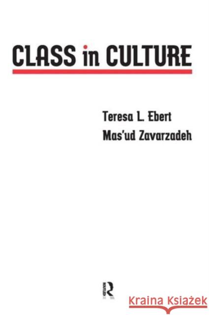 Class in Culture Teresa L. Ebert Mas'ud Zavarzadeh 9781594513152 Paradigm Publishers