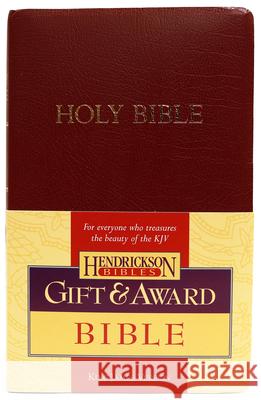 Gift & Award Bible-KJV Hendrickson Publishers 9781598560220 Hendrickson Publishers