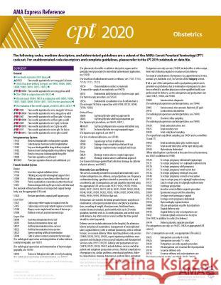 CPT 2020 Express Reference Coding Card: Obstetrics American Medical Association 9781622029433