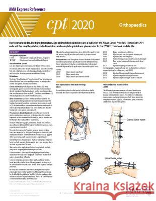 CPT 2020 Express Reference Coding Card: Orthopaedics American Medical Association 9781622029464