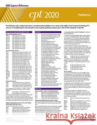CPT 2020 Express Reference Coding Card: Pediatrics American Medical Association 9781622029488