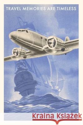 Vintage Journal Airplane and Galleon Travel Poster Found Image Press 9781648111693 Found Image Press