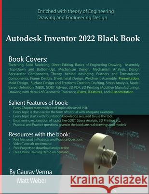 Autodesk Inventor 2022 Black Book Gaurav Verma, Matt Weber 9781774590331 Cadcamcae Works