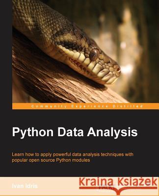 Python Data Analysis Ivan Idris   9781783553358