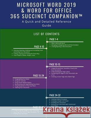 Microsoft Word 2019 & Word for Office 365 Succinct Companion(tm): A Quick and Detailed Reference Guide Succinct Companion 9781790806201 Independently Published
