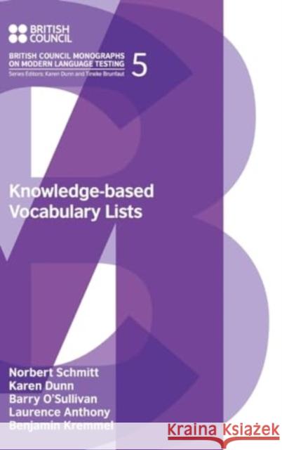 Knowledge-Based Vocabulary Lists Norbert Schmitt 9781800504134 Equinox Publishing Ltd
