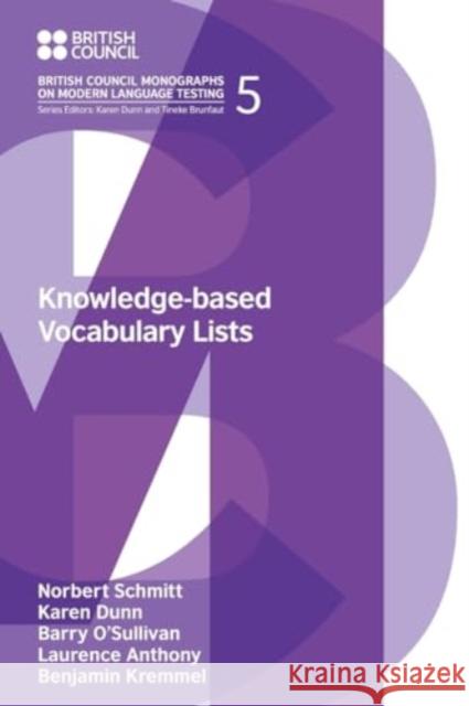 Knowledge-Based Vocabulary Lists Norbert Schmitt 9781800504141 Equinox Publishing Ltd