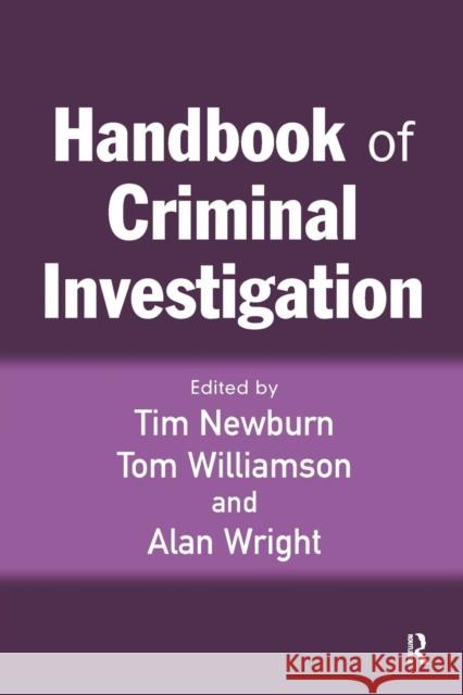 Handbook of Criminal Investigation Tim Newburn 9781843921875