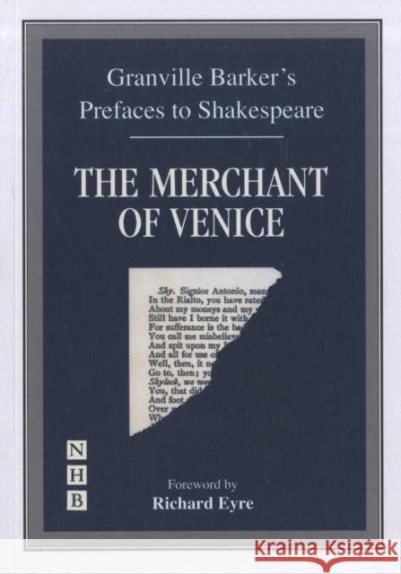 Preface to The Merchant of Venice Harley Granville-Barker 9781848420090 NICK HERN BOOKS