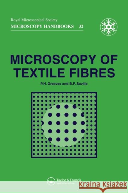 Microscopy of Textile Fibres P H GREAVES **NFA** Dr B P Saville *Nfa* P H GREAVES **NFA** 9781872748245 Taylor & Francis