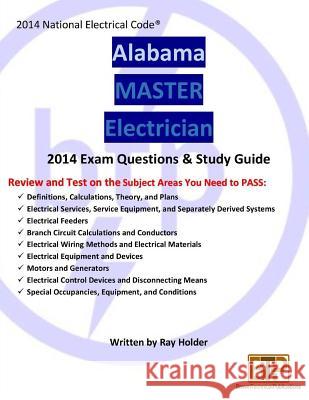 Alabama 2014 Master Electrician Study Guide Ray Holder 9781945660252