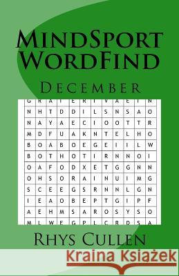 MindSport WordFind December Cullen, Rhys Michael 9781979945103