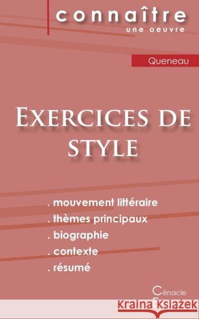 Fiche de lecture Exercices de style de Raymond Queneau (Analyse littéraire de référence et résumé complet) Queneau, Raymond 9782367888408