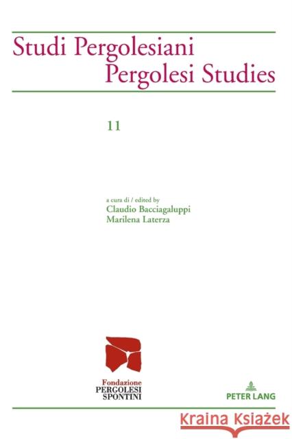 Studi Pergolesiani- Pergolesi Studies Fondazione Pergolesi Spontini            Claudio Bacciagaluppi Marilena Laterza 9783034330770 Peter Lang Gmbh, Internationaler Verlag Der W