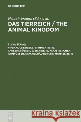 Krebse, Spinnentiere, Tausendfüßer, Weichtiere, Moostierchen, Armfüßer, Stachelhäuter Und Manteltiere Böhmig, Ludwig 9783111024660 Walter de Gruyter