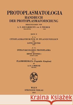 Cytoplasmastruktur in Pflanzenzellen -- Intravakuoläres Protoplasma -- Plasmodesmata (Vegetable Kingdom) Reuter, Lotte 9783211804520 Springer
