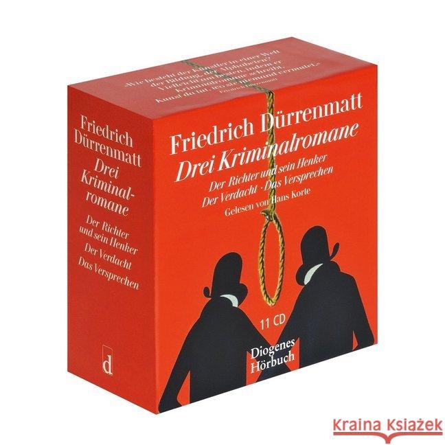 Drei Kriminalromane, 11 Audio-CDs : Der Richter und sein Henker; Der Verdacht; Das Versprechen Dürrenmatt, Friedrich 9783257803181 Diogenes