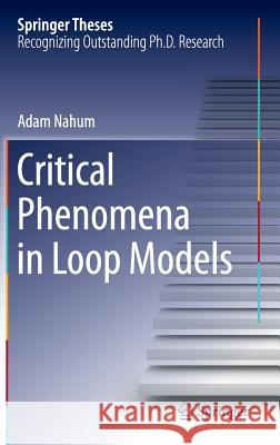 Critical Phenomena in Loop Models Adam Nahum 9783319064062 Springer