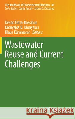 Wastewater Reuse and Current Challenges Despo Fatta-Kassinos Dionysios D. Dionysiou Klaus Kummerer 9783319238913 Springer