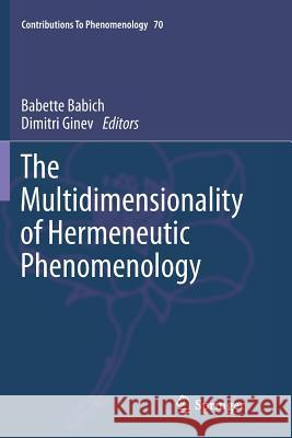 The Multidimensionality of Hermeneutic Phenomenology Babette Babich Dimitri Ginev 9783319377483 Springer