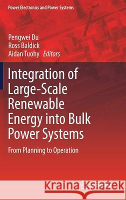 Integration of Large-Scale Renewable Energy Into Bulk Power Systems: From Planning to Operation Du, Pengwei 9783319555799