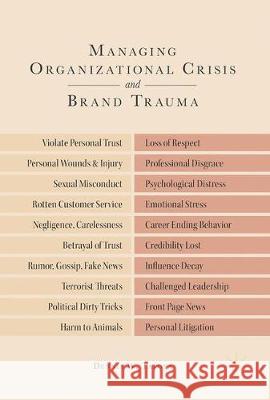 Managing Organizational Crisis and Brand Trauma Dennis W. Tafoya 9783319607252 Palgrave MacMillan