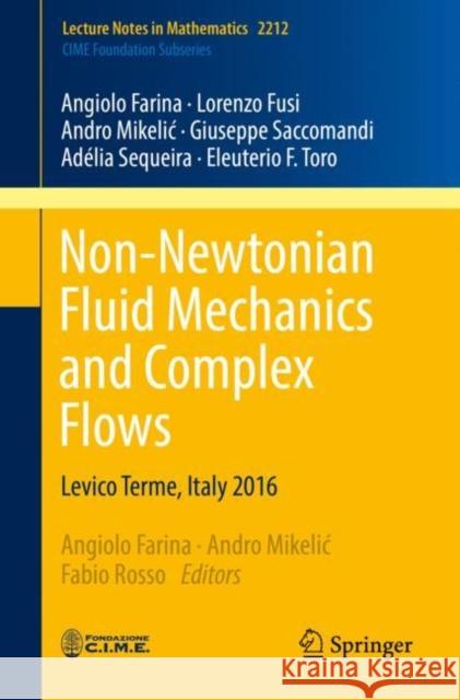 Non-Newtonian Fluid Mechanics and Complex Flows: Levico Terme, Italy 2016 Farina, Angiolo 9783319747958 Springer