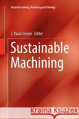 Sustainable Machining J. Paulo Davim 9783319847887