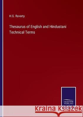 Thesaurus of English and Hindustani Technical Terms H G Raverty   9783375142803 Salzwasser-Verlag