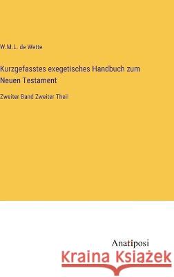 Kurzgefasstes exegetisches Handbuch zum Neuen Testament: Zweiter Band Zweiter Theil W M L De Wette   9783382025779 Anatiposi Verlag