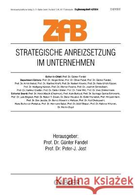 Strategische Anreizsetzung im Unternehmen Günter Fandel, Peter-J. Jost 9783409142809