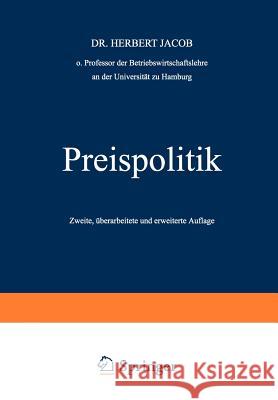 Preispolitik Herbert Jacob 9783409885249 Gabler Verlag