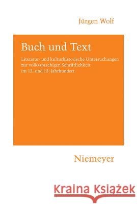 Buch und Text Jürgen Wolf 9783484151154