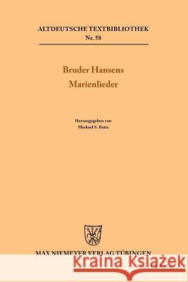 Bruder Hansens Marienlieder  9783484200326 Max Niemeyer Verlag