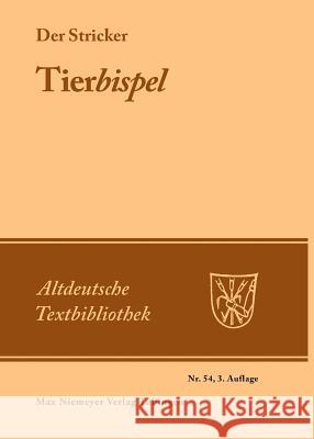 Tierbispel Schwab, Ute 9783484201545 Max Niemeyer Verlag
