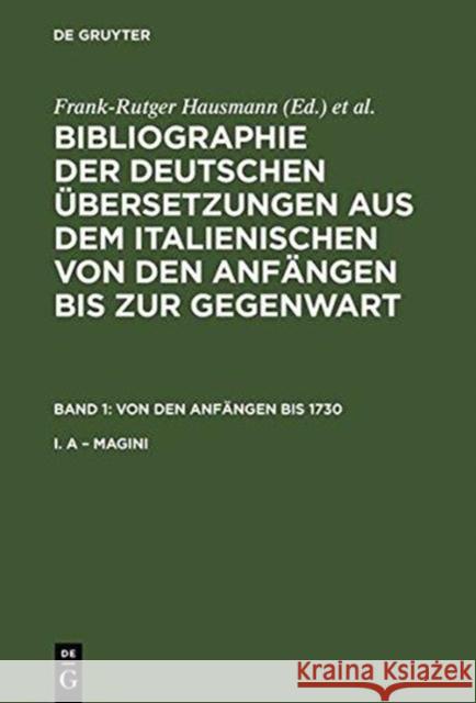 Von den Anfängen bis 1730, 2 Tle. Hausmann, Frank-Rutger Kapp, Volker  9783484503281