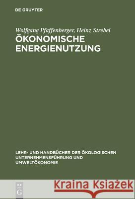Ökonomische Energienutzung Pfaffenberger, Wolfgang; Strebel, Heinz 9783486251968 Oldenbourg Wissenschaftsverlag