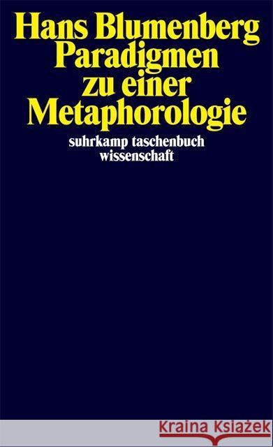 Paradigmen zu einer Metaphorologie Blumenberg, Hans   9783518289013 Suhrkamp