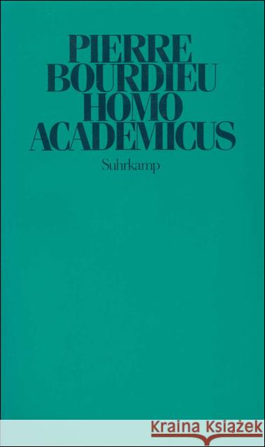 Homo academicus Bourdieu, Pierre 9783518578933