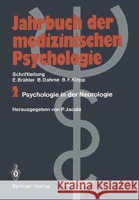 Psychologie in Der Neurologie Peter Jacobi 9783540506881 Springer