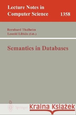 Semantics in Databases Thalheim                                 Bernhard Thalheim Leonid Libkin 9783540641995