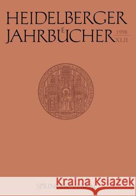 Heidelberger Jahrbücher Springer-Verlag 9783540652137