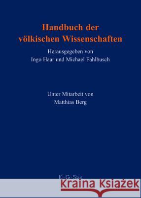 Handbuch der völkischen Wissenschaften Haar, Ingo 9783598117787 Walter de Gruyter