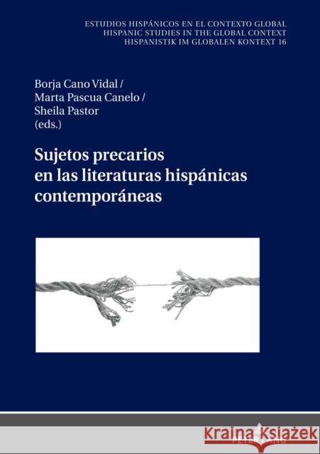 Sujetos precarios en las literaturas hispánicas contemporáneas Cano Vidal, Borja 9783631844632 Peter Lang Gmbh, Internationaler Verlag Der W