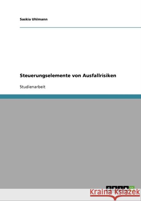 Steuerungselemente von Ausfallrisiken Saskia Uhlmann 9783638691161 Grin Verlag
