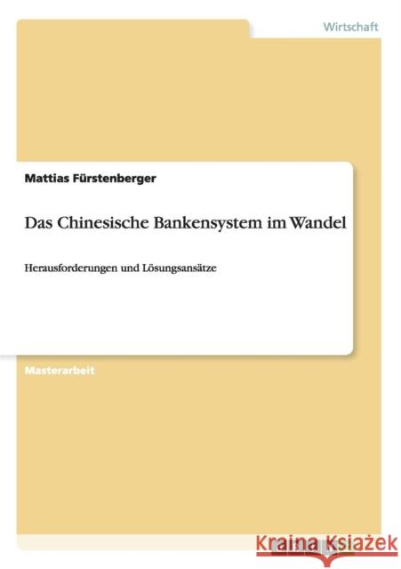 Das Chinesische Bankensystem im Wandel: Herausforderungen und Lösungsansätze Fürstenberger, Mattias 9783640450688 Grin Verlag