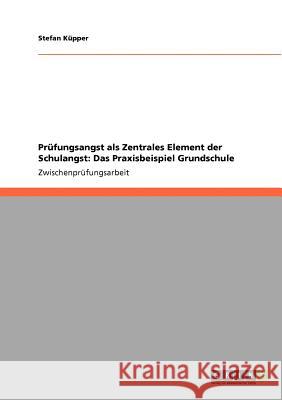 Prüfungsangst als Zentrales Element der Schulangst: Das Praxisbeispiel Grundschule Stefan K 9783640553242 Grin Verlag